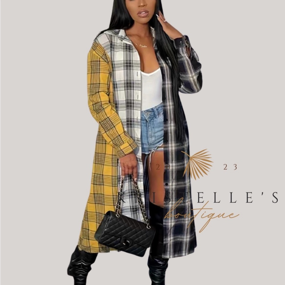 Plaid Long Sleeve Tunic Shirt